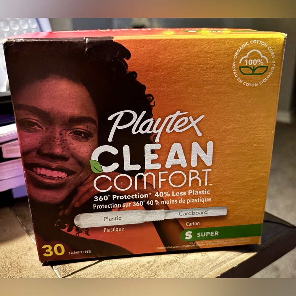 Playtex Clean Comfort Tampons Orange Box Order includes 2 - 30 Ct. Super Box New - Picture 2 of 6